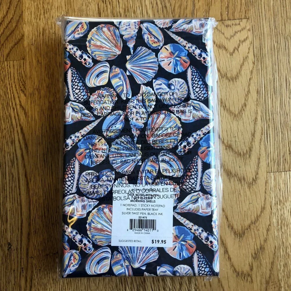 Vera Bradley Desk Notes with Pen Morning Shells NWT